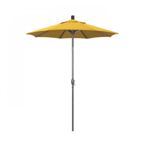 California Umbrella 6' Grey Aluminum Market Patio Umbrella, Sunbrella Sunflower Yellow 194061338100 - main